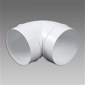 DEN BRAVEN Koleno vodorovné kulaté 90° 2x prům. 125mm bílé VE11931